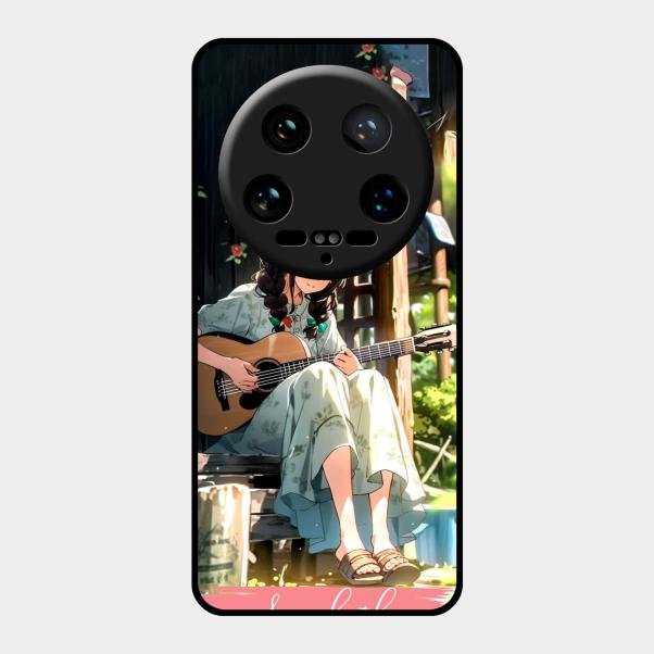Guitar Girl Glossy Metal Case Cover For Xiaomi 14 Ultra
