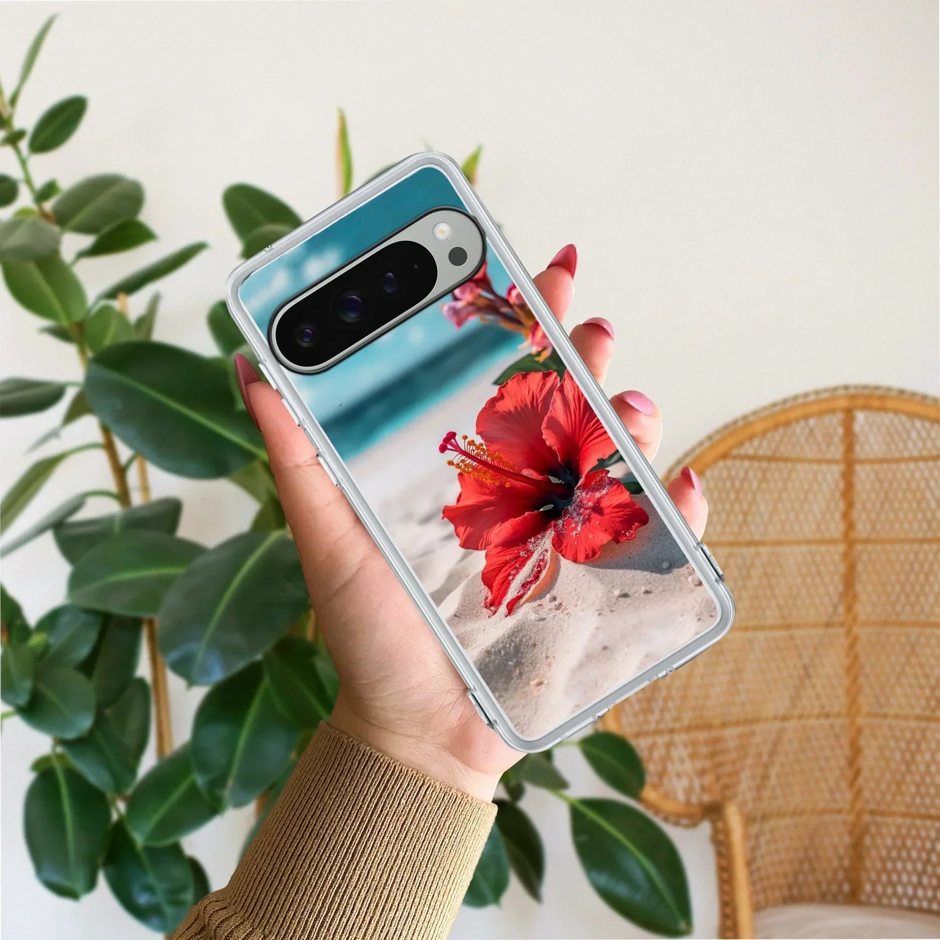 Gurhal Floral Transparent Silicon Case For Google Pixel 9 Pro XL