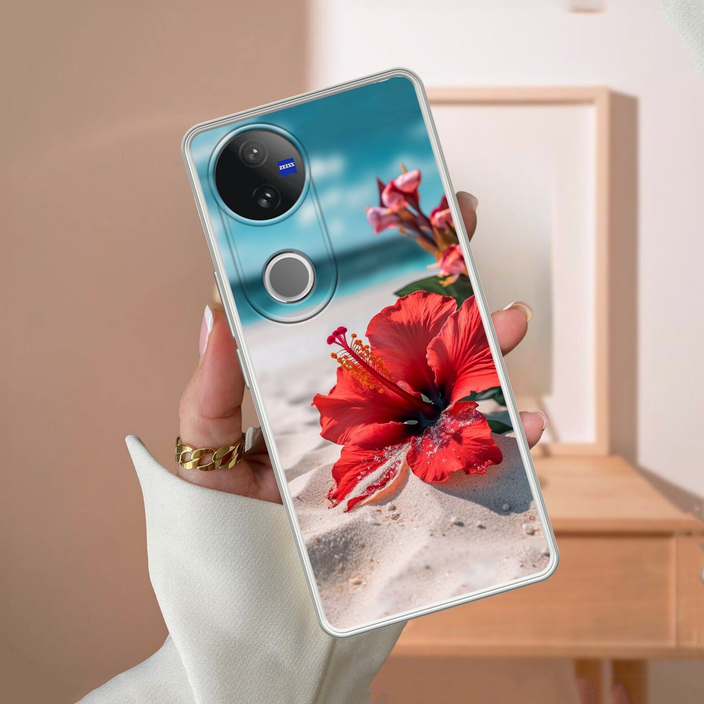 Gurhal Floral Transparent Silicon Case For iQOO