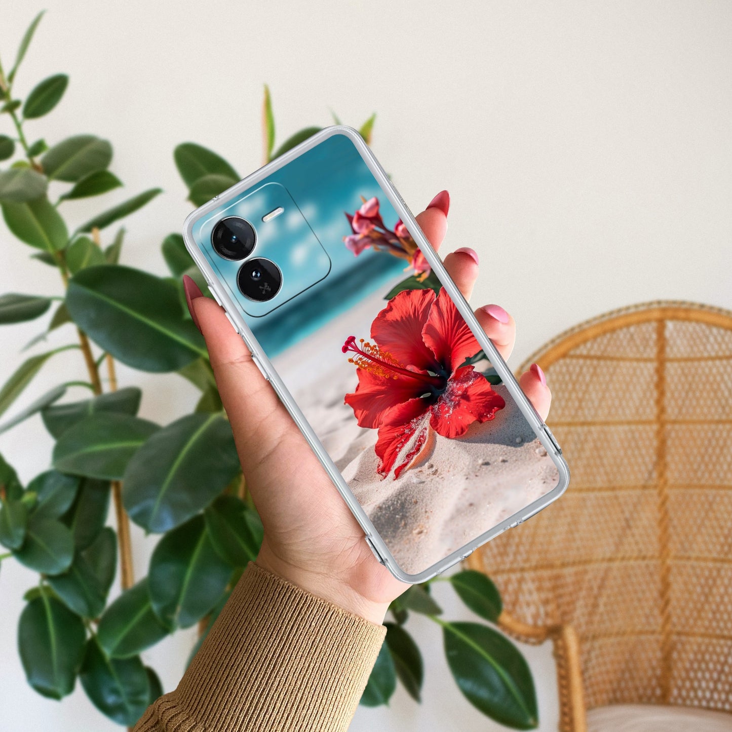 Gurhal Floral Transparent Silicon Case For iQOO