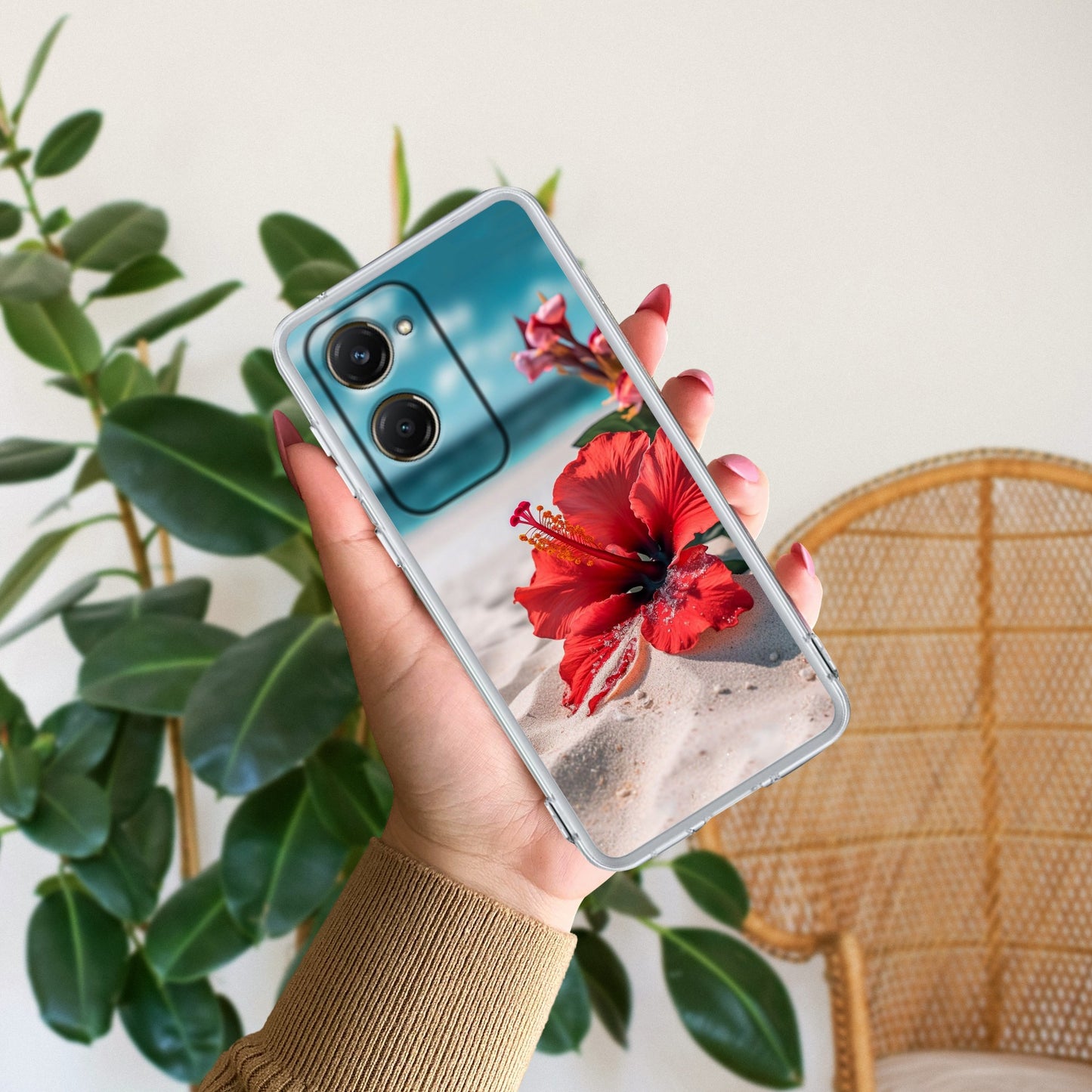 Gurhal Floral Transparent Silicon Case For iQOO