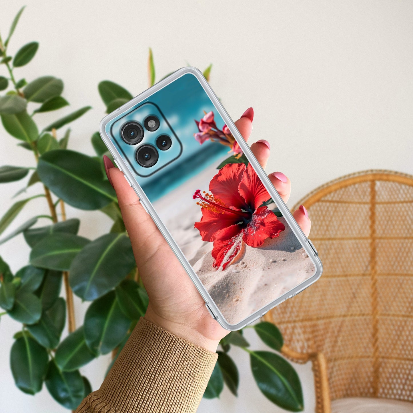 Gurhal Floral Transparent Silicon Case For Motorola