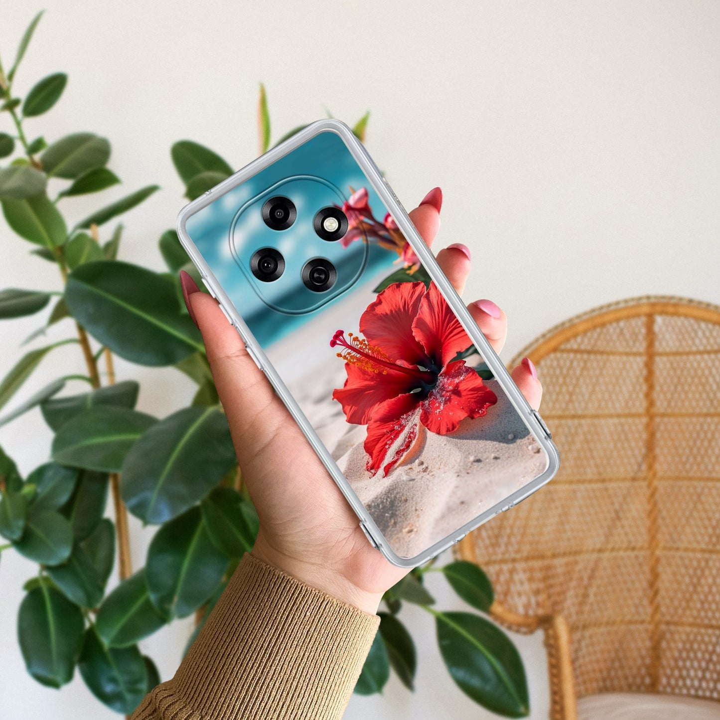 Gurhal Floral Transparent Silicon Case For Oppo