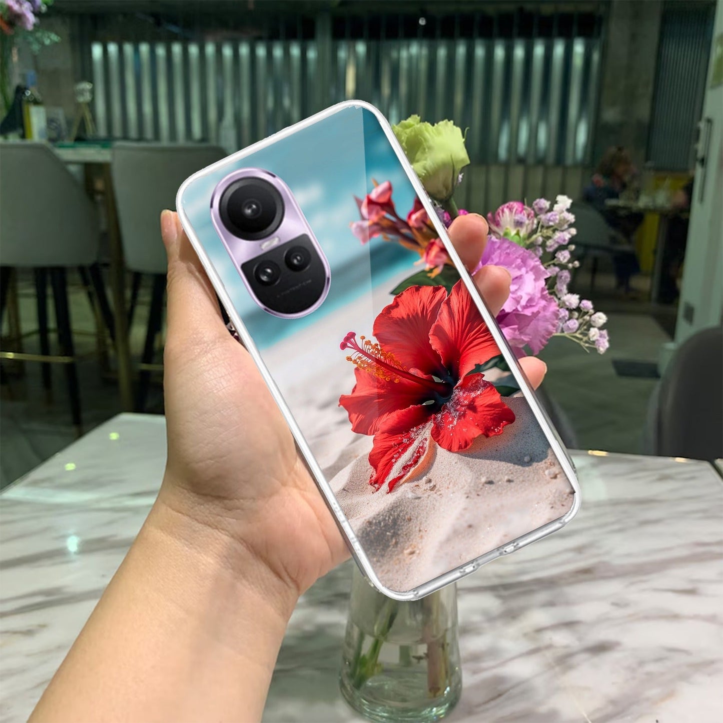 Gurhal Floral Transparent Silicon Case For Oppo