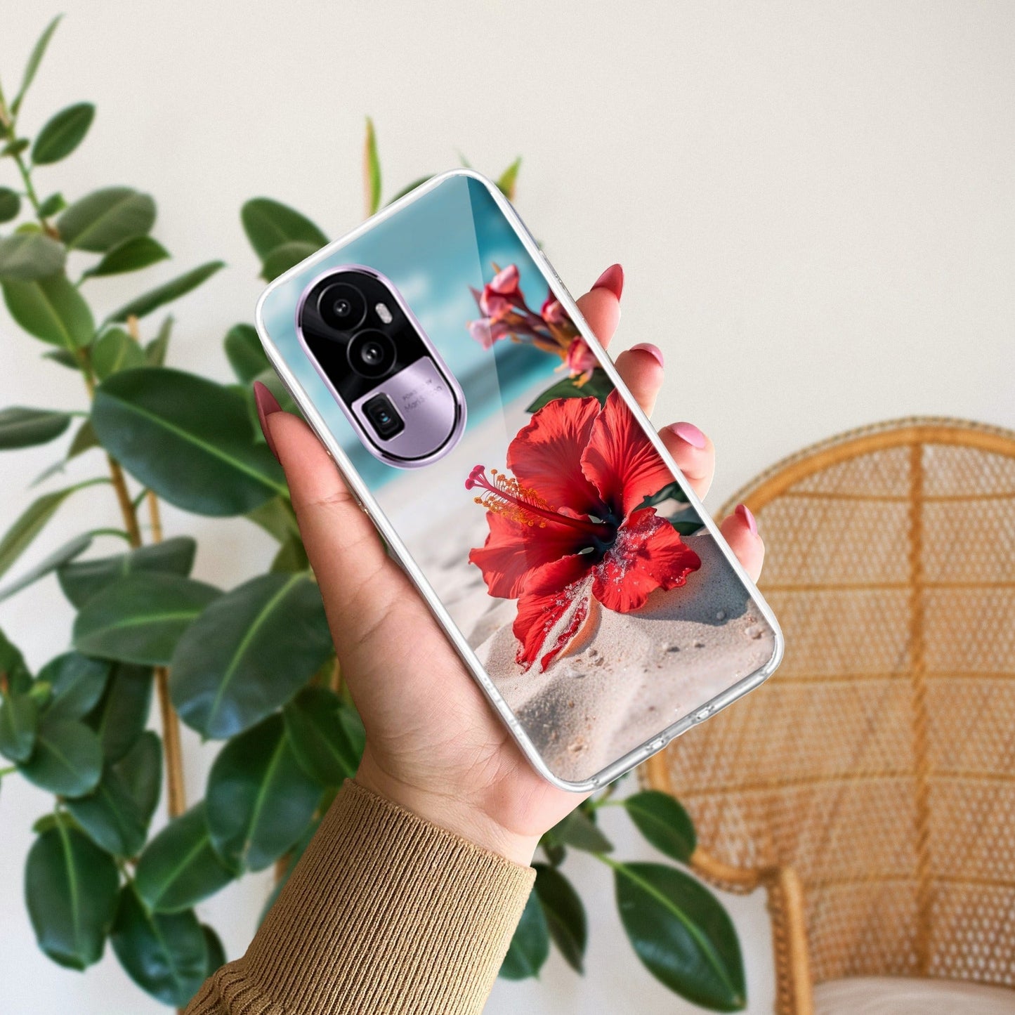 Gurhal Floral Transparent Silicon Case For Oppo