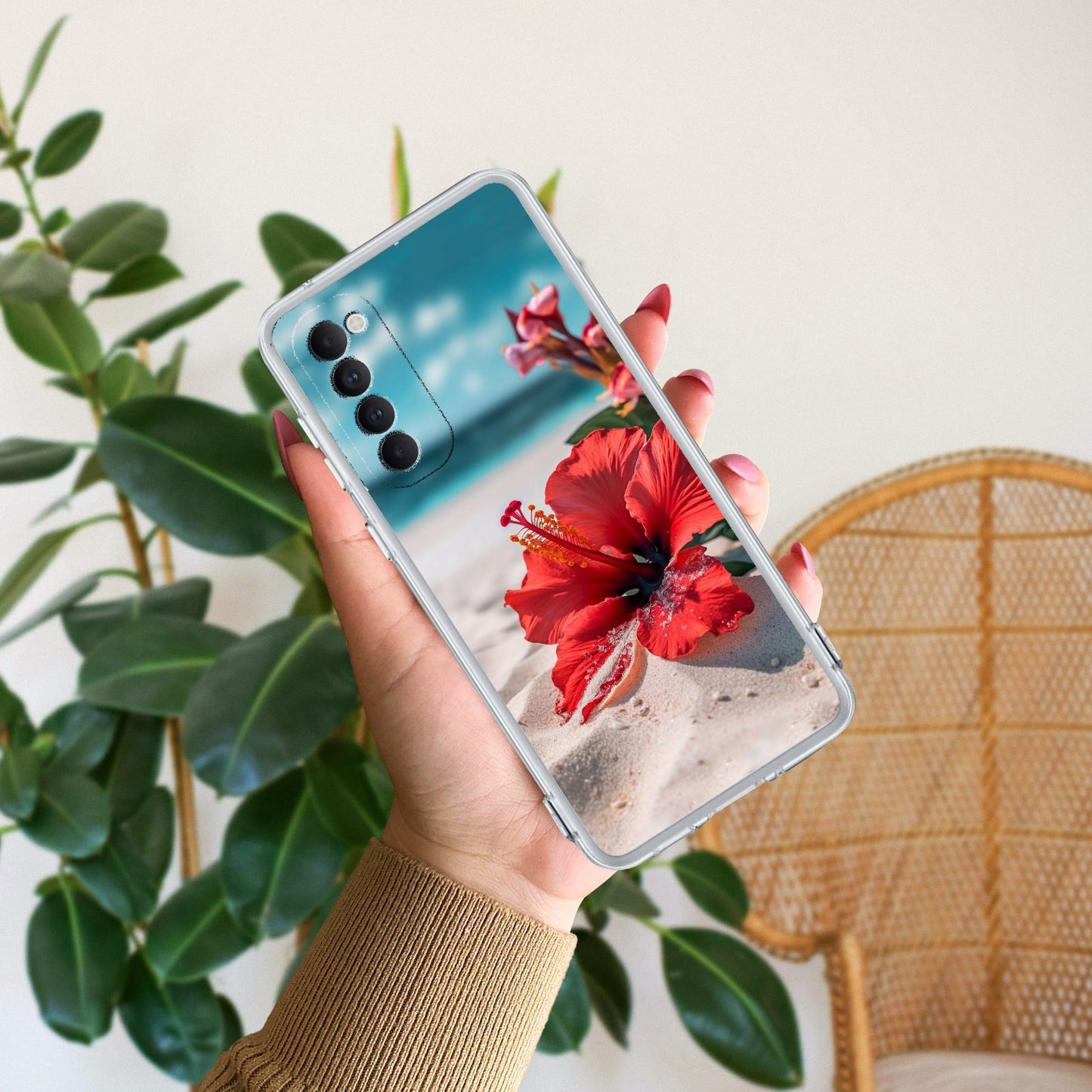 Gurhal Floral Transparent Silicon Case For Oppo