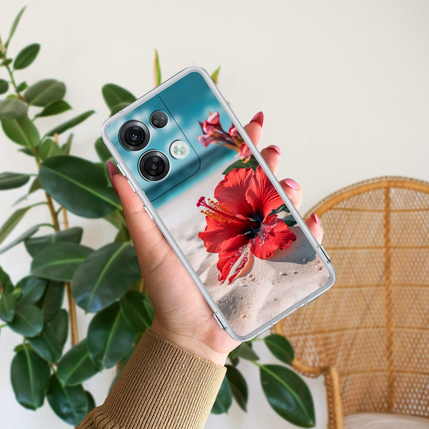 Gurhal Floral Transparent Silicon Case For Oppo