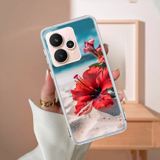 Gurhal Floral Transparent Silicon Case For Realme/Narzo