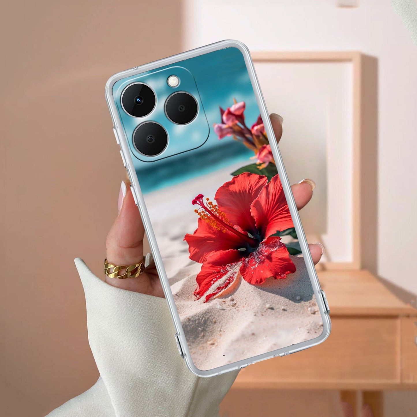 Gurhal Floral Transparent Silicon Case For Realme/Narzo