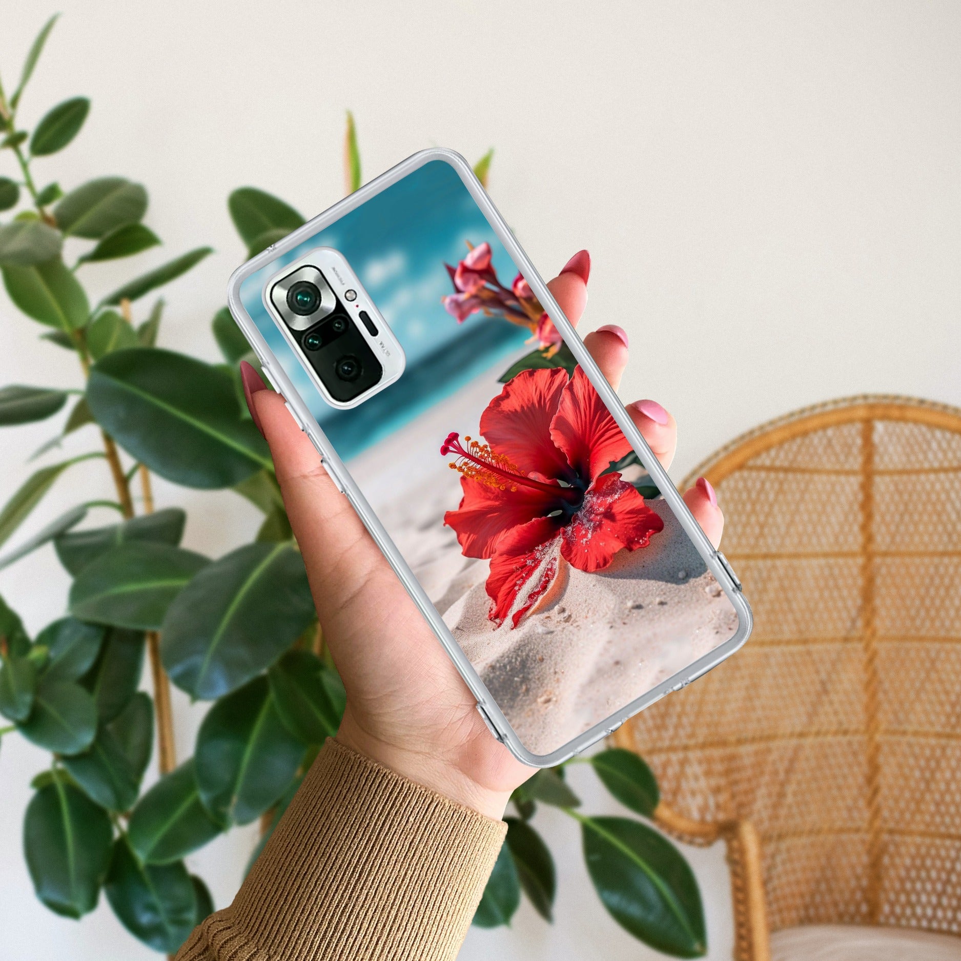Gurhal Floral Transparent Silicon Case For Redmi Note 9 Pro / Redmi Note 9 Pro Max / Redmi Note 10 lite