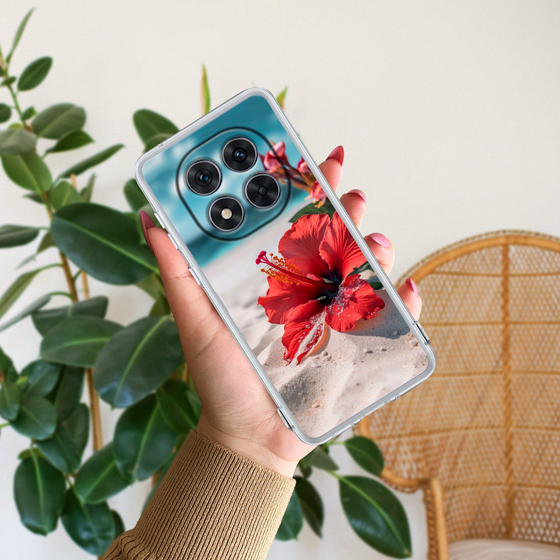 Gurhal Floral Transparent Silicon Case For Redmi Note 13 Pro 5G
