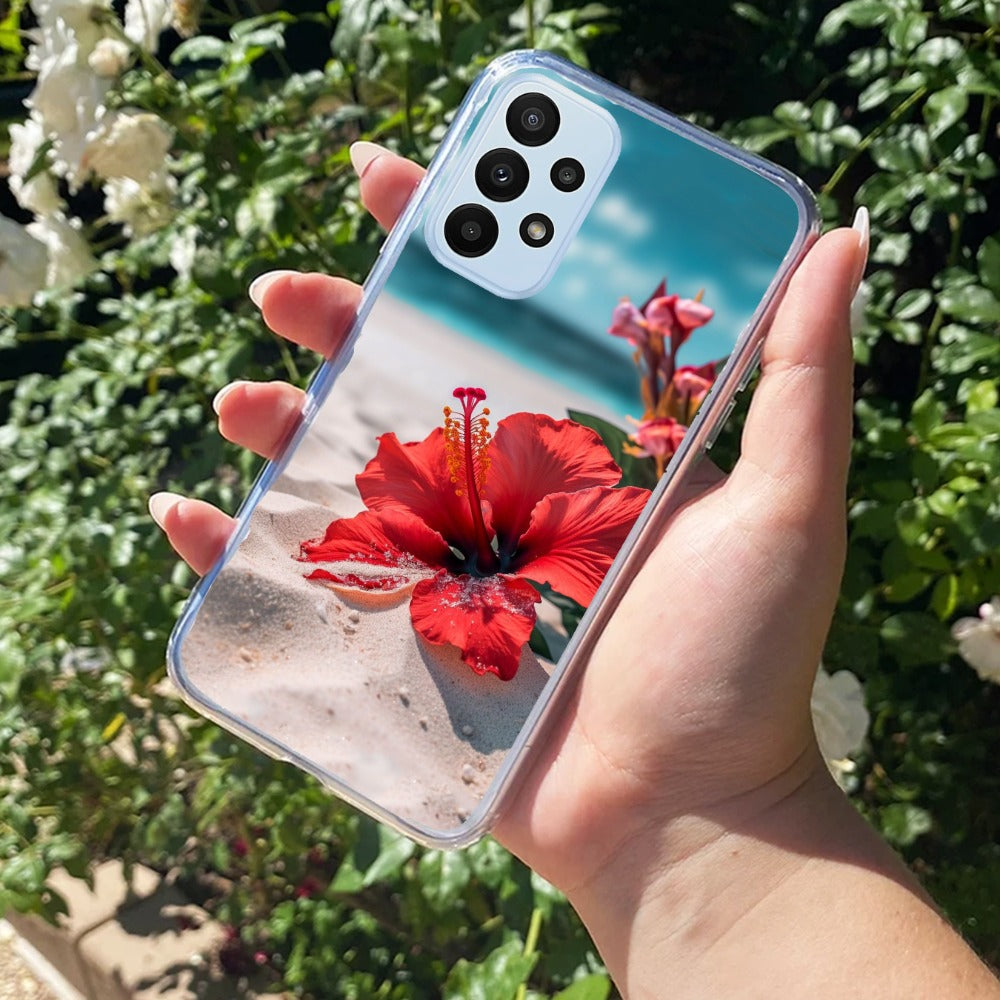 Gurhal Floral Transparent Silicon Case For Samsung