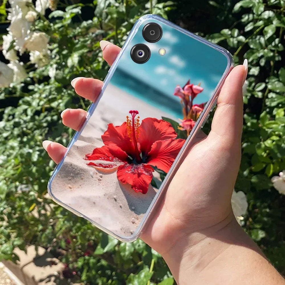 Gurhal Floral Transparent Silicon Case For Samsung