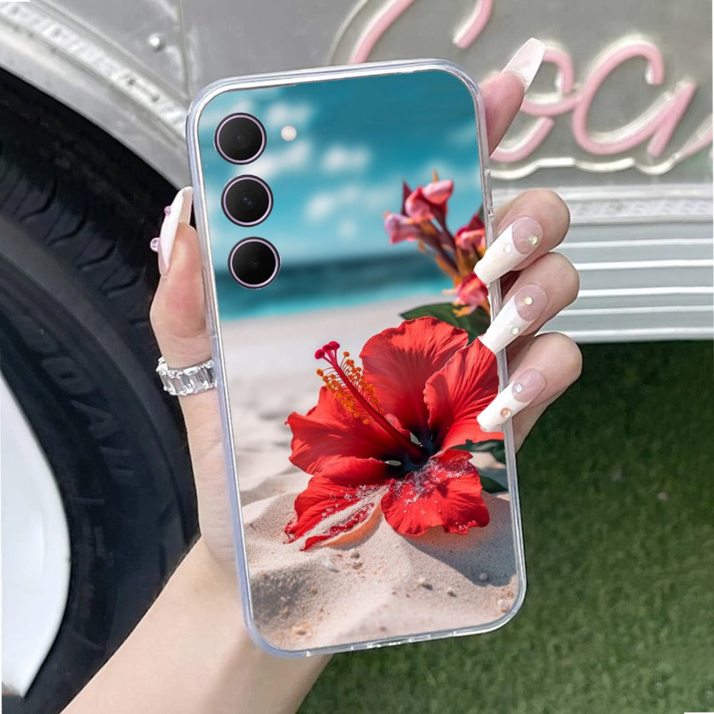 Gurhal Floral Transparent Silicon Case For Samsung