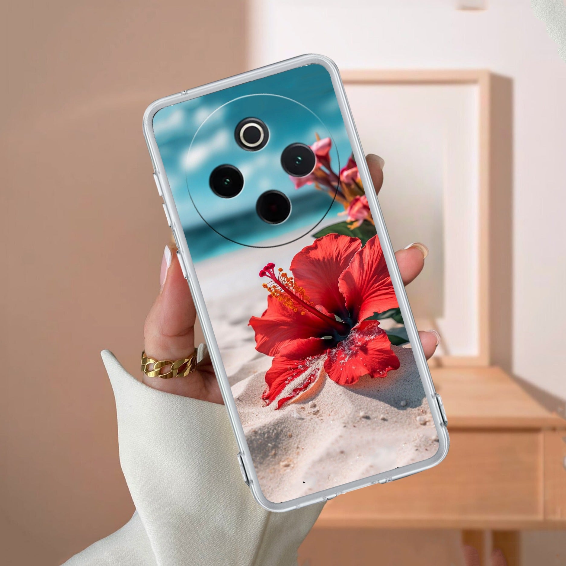 Gurhal Floral Transparent Silicon Case For Vivo Y200e 5G