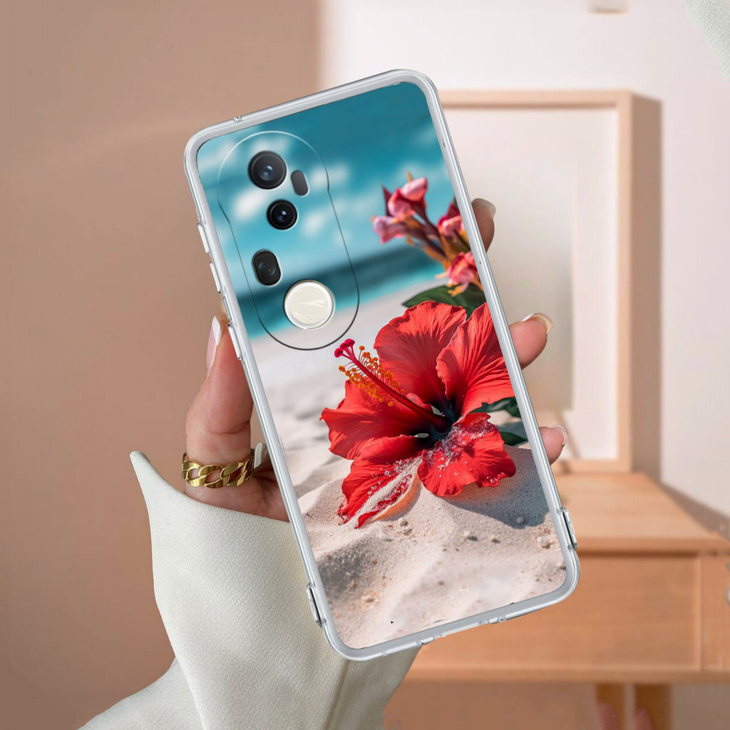 Gurhal Floral Transparent Silicon Case For Vivo T4 Ultra 5G