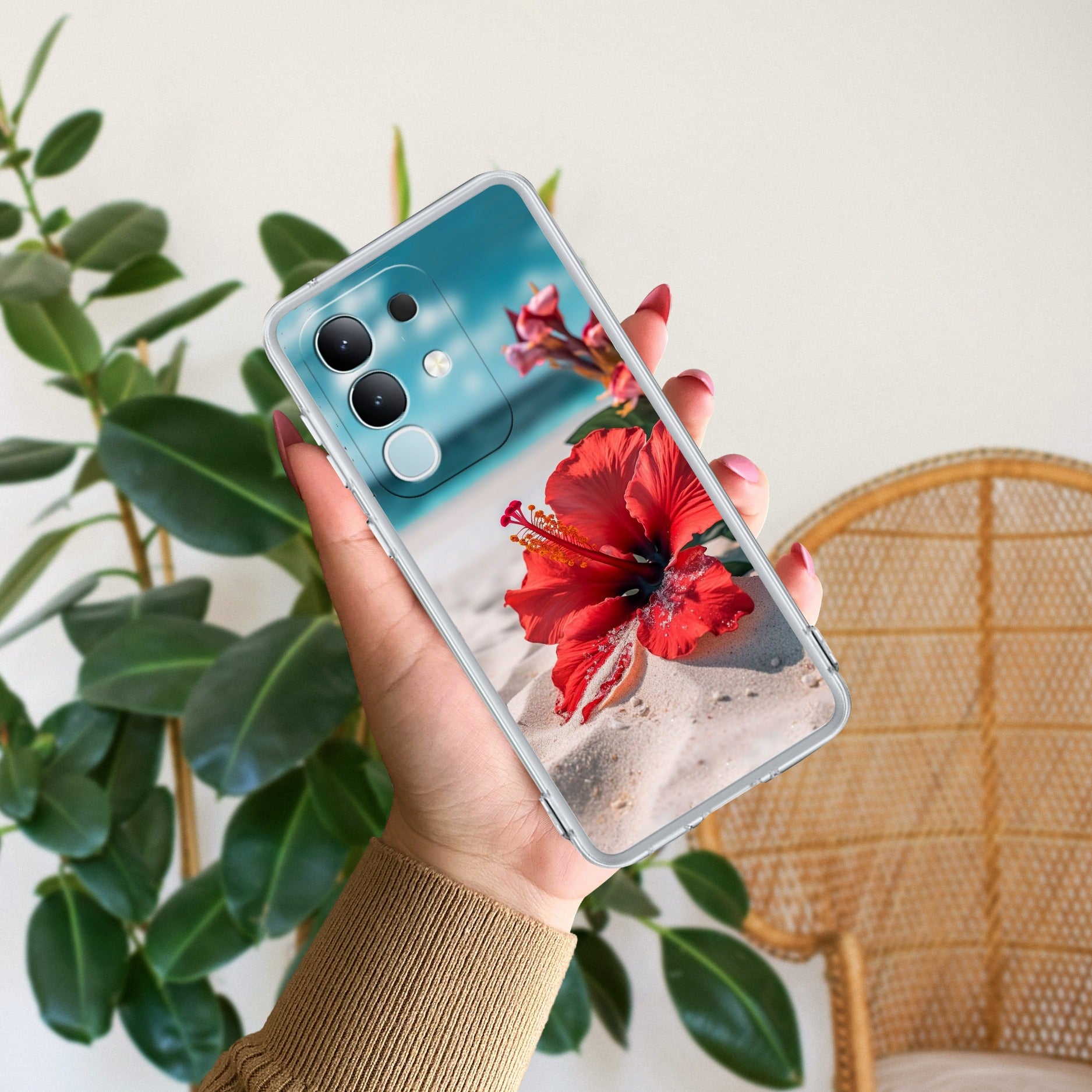 Gurhal Floral Transparent Silicon Case For Vivo Y75 4G