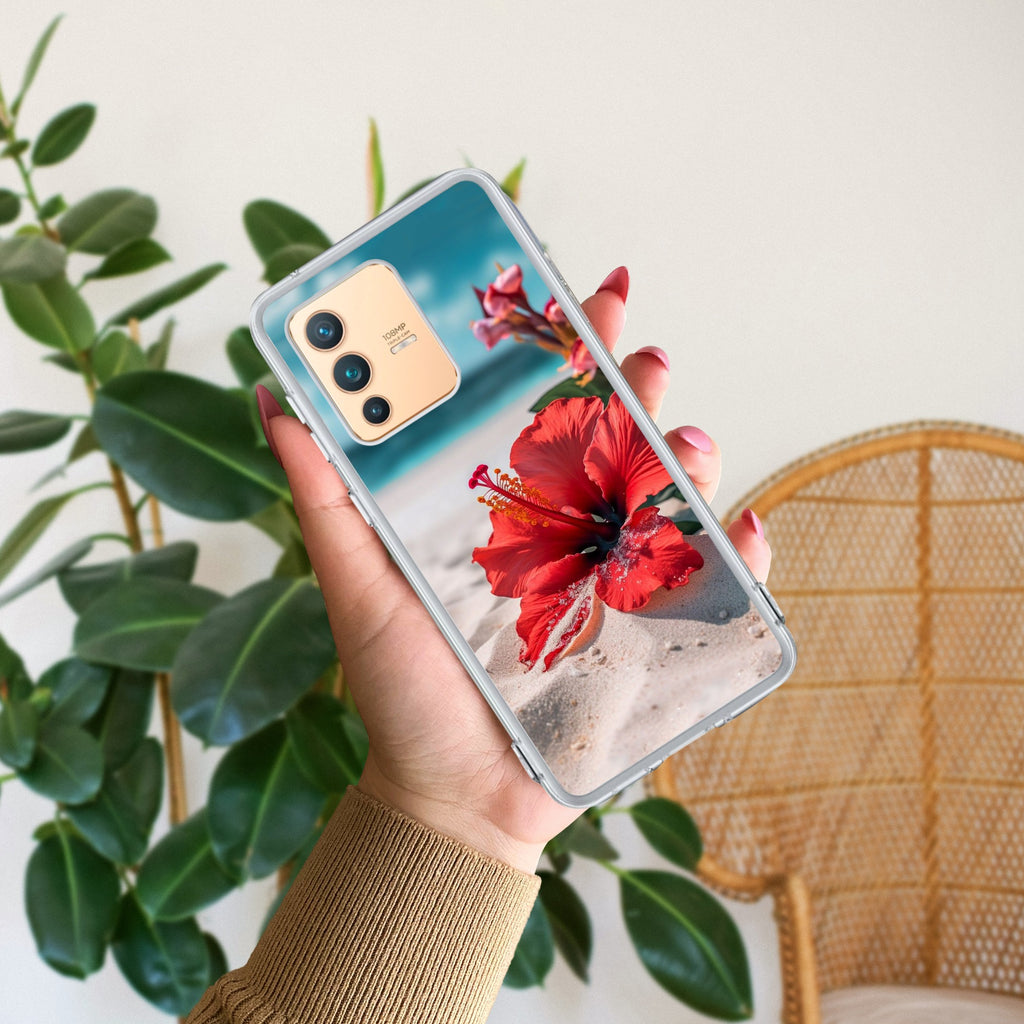 Gurhal Floral Transparent Silicon Case For Vivo V23 Pro 5G