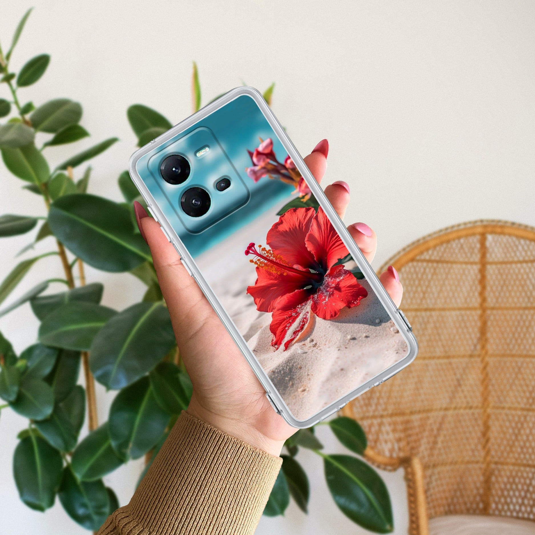 Gurhal Floral Transparent Silicon Case For Vivo Y33s / Vivo Y33T