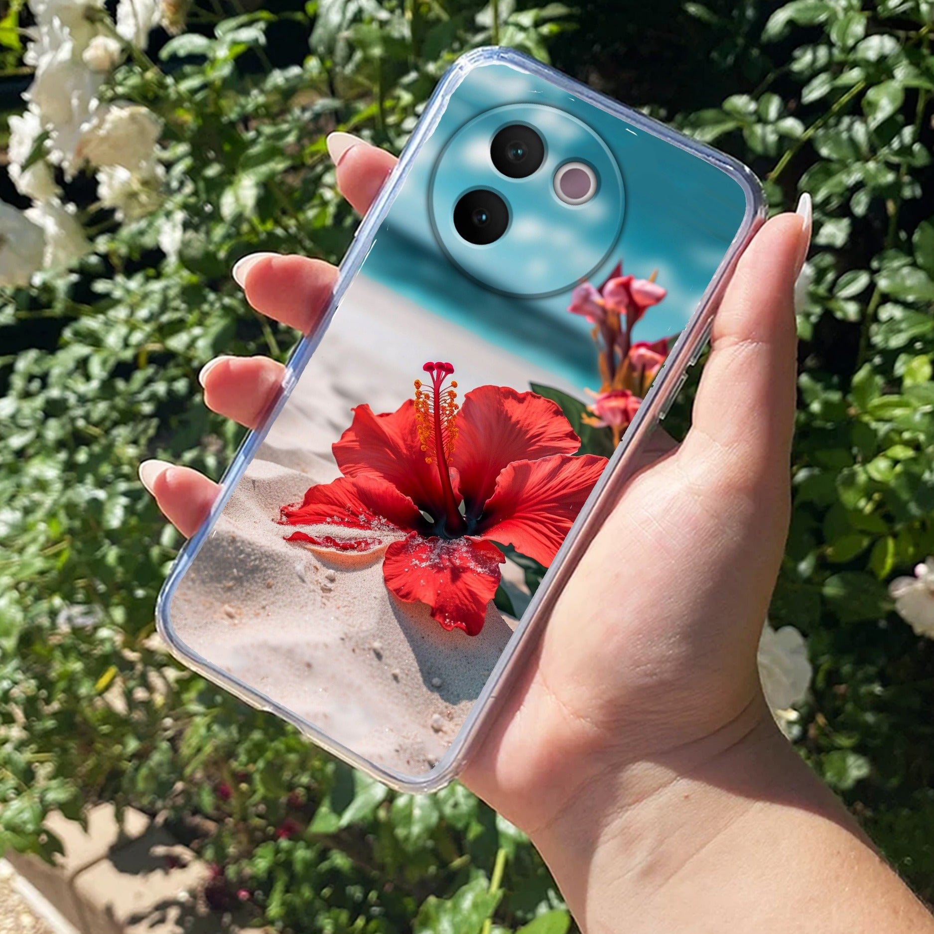 Gurhal Floral Transparent Silicon Case For Vivo V30e 5G