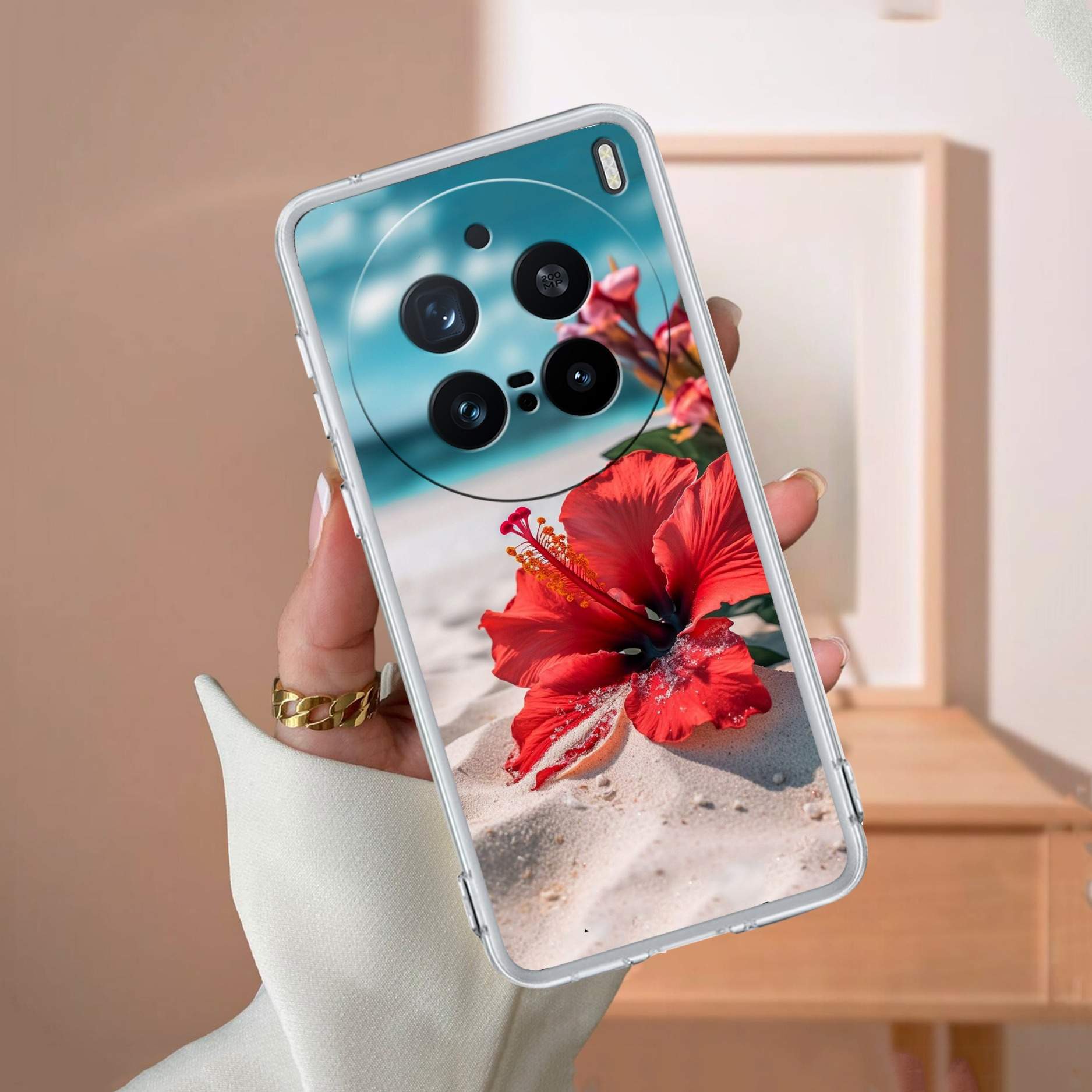 Gurhal Floral Transparent Silicon Case For Vivo X200 Pro 5G