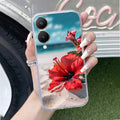 Gurhal Floral Transparent Silicon Case For Vivo Y28 5G