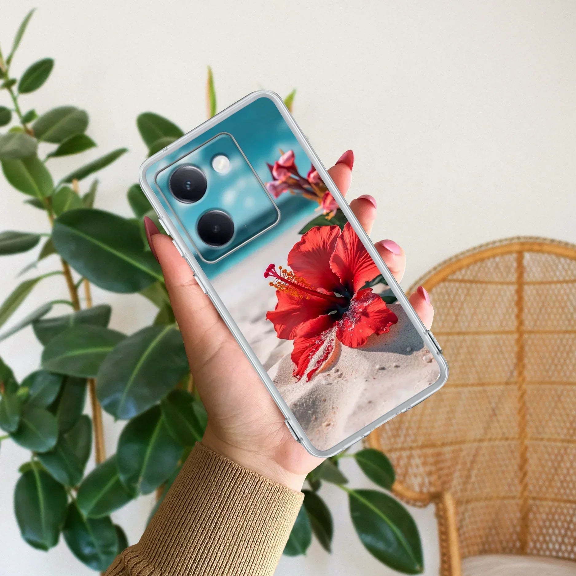 Gurhal Floral Transparent Silicon Case For Vivo V21e 5G