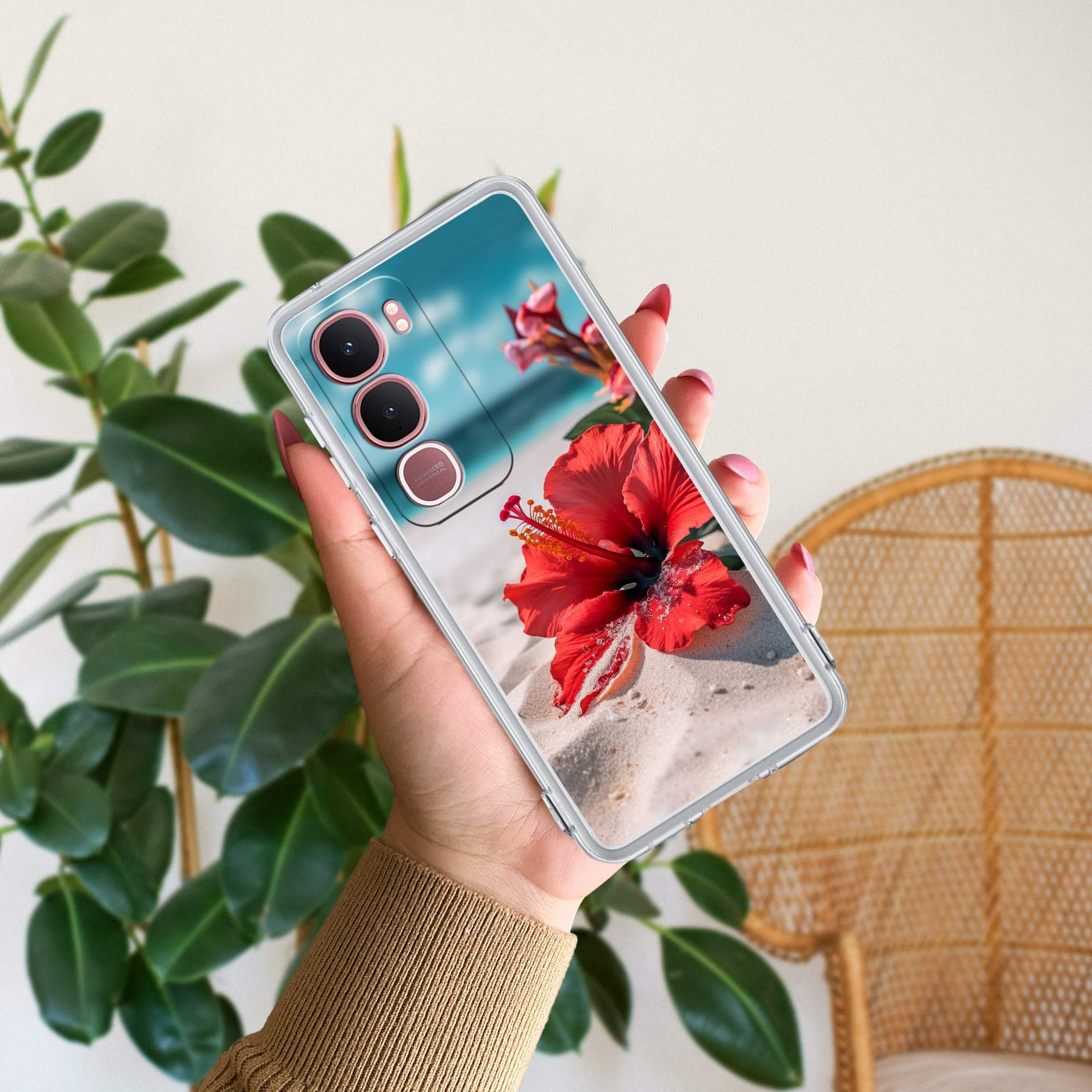 Gurhal Floral Transparent Silicon Case For Vivo Y16