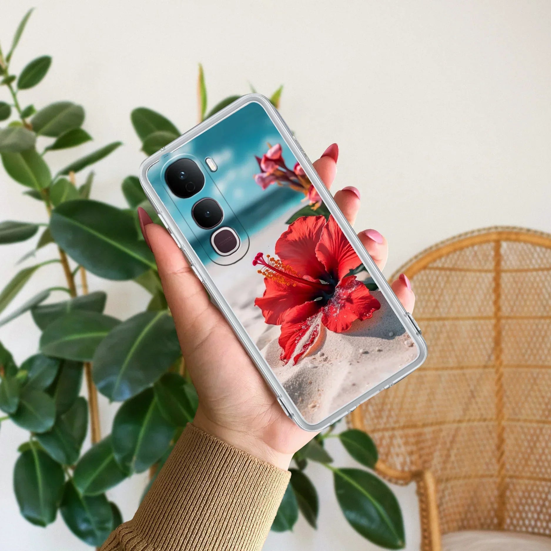 Gurhal Floral Transparent Silicon Case For Vivo Y400 Pro 5G