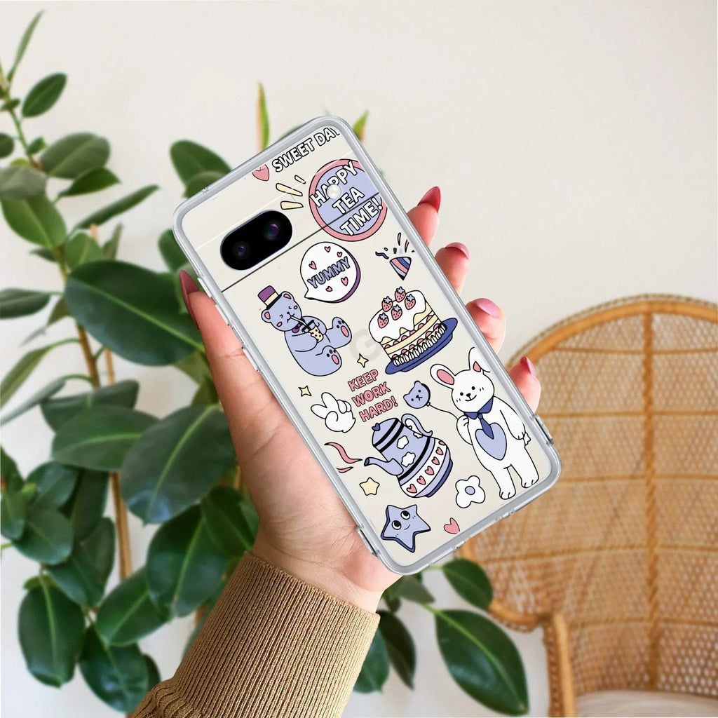 Happy Tea Time Anti Yellow Case For Google Pixel 8a 5G