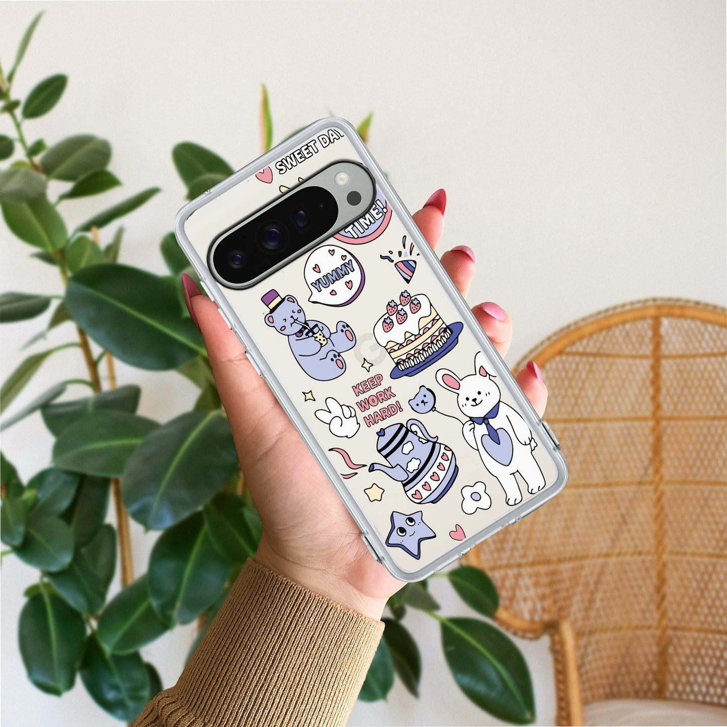 Happy Tea Time Transparent Silicon Case For Google