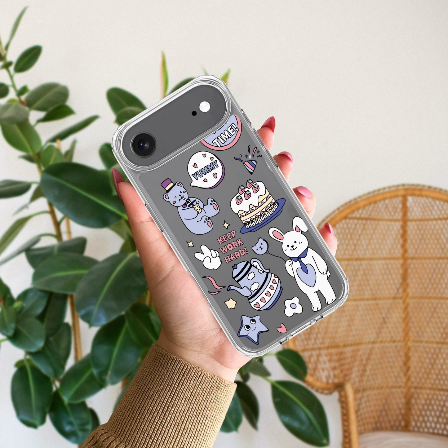 Happy Tea Time Transparent Silicon Case For iPhone