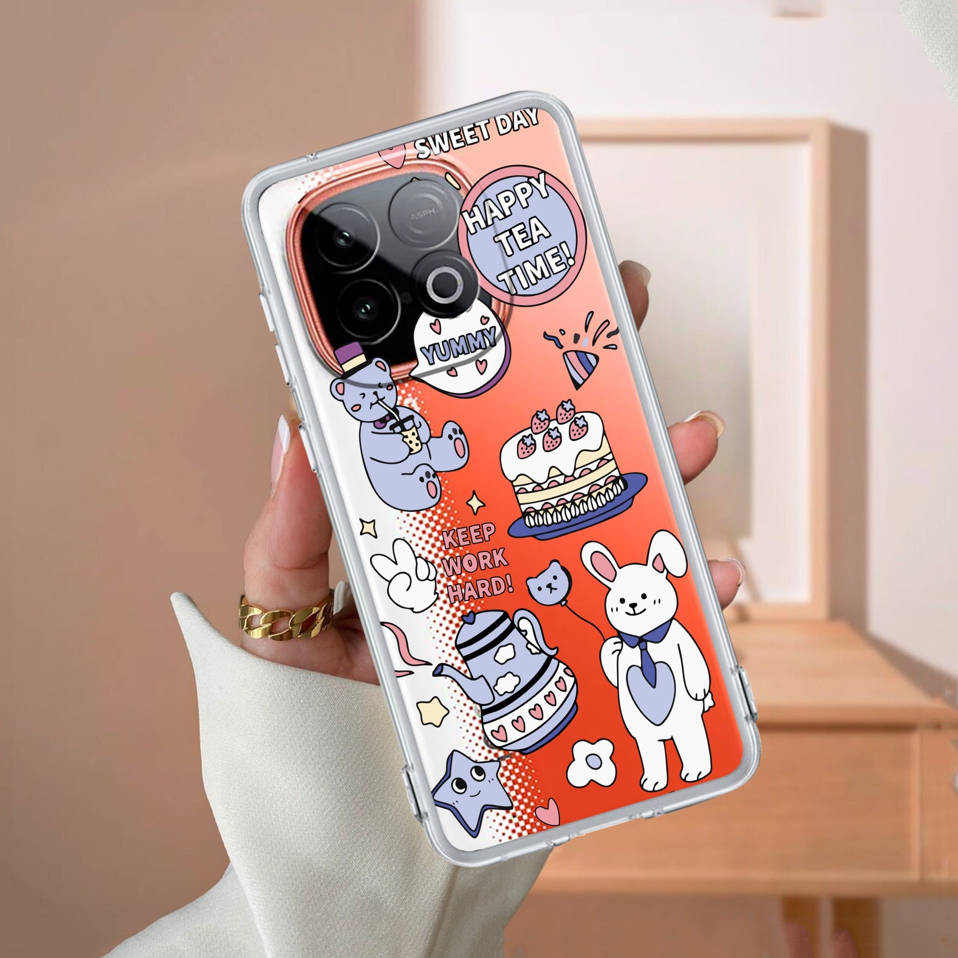 Happy Tea Time Transparent Silicon Case For iQOO Neo 10 5G
