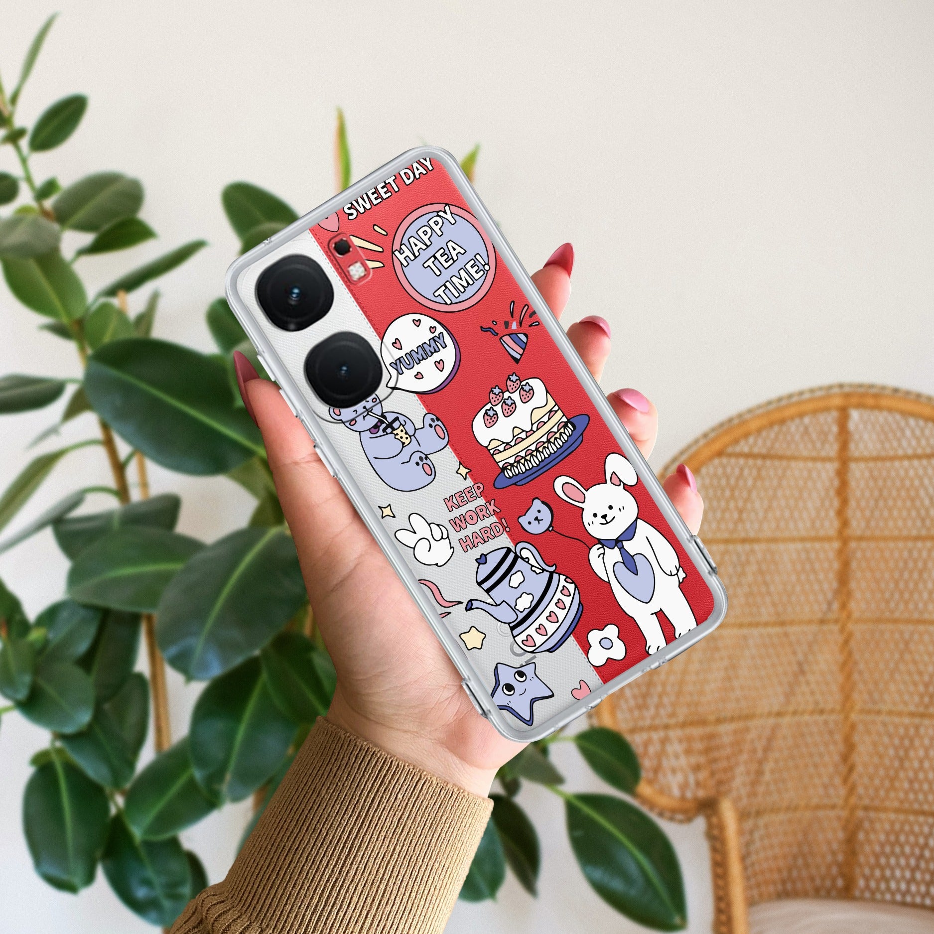 Happy Tea Time Transparent Silicon Case For iQOO Neo 9 Pro 5G
