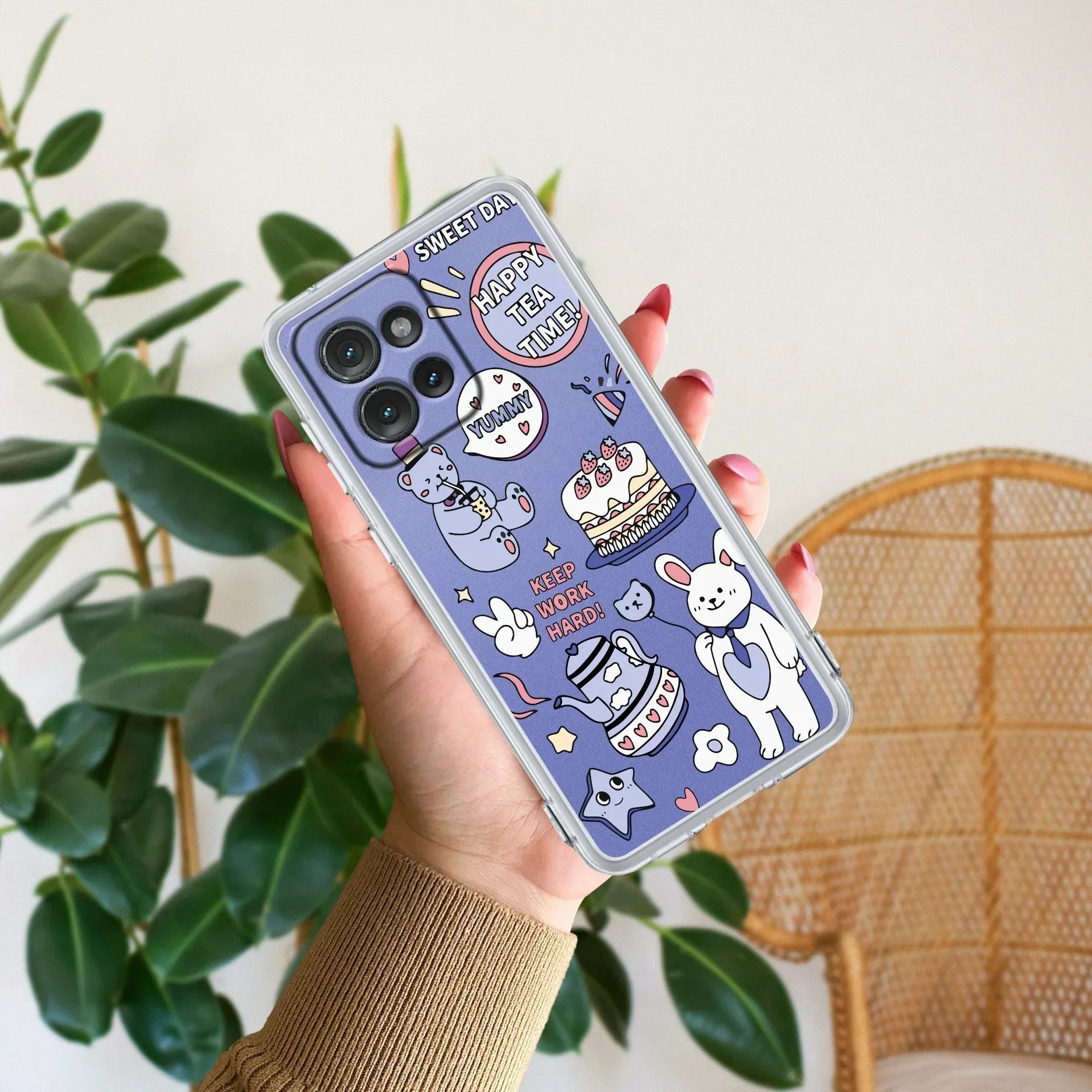 Happy Tea Time Anti Yellow Case For Motorola Edge 50 Neo