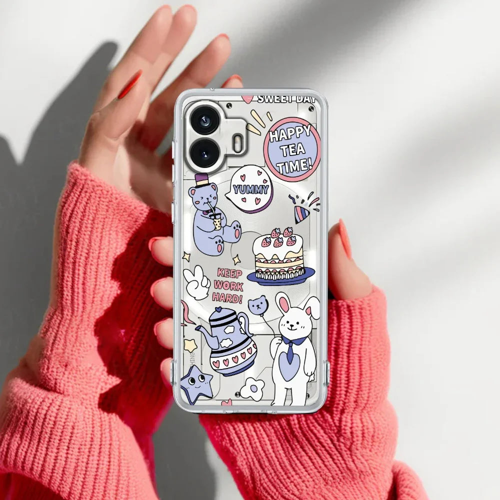 Happy Tea Time Transparent Silicon Case For Nothing - ShopOnCliQ