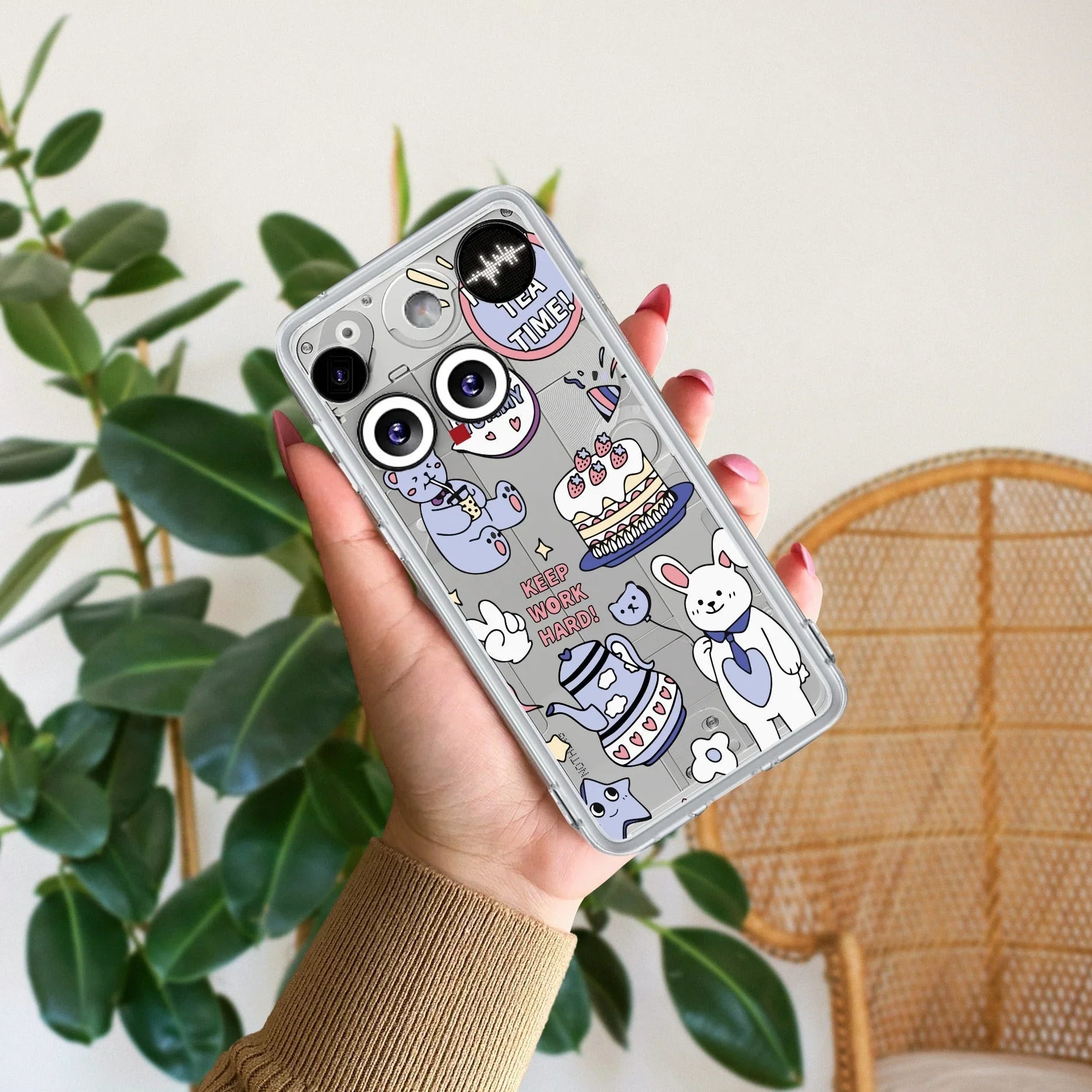 Happy Tea Time Transparent Silicon Case For Nothing - ShopOnCliQ