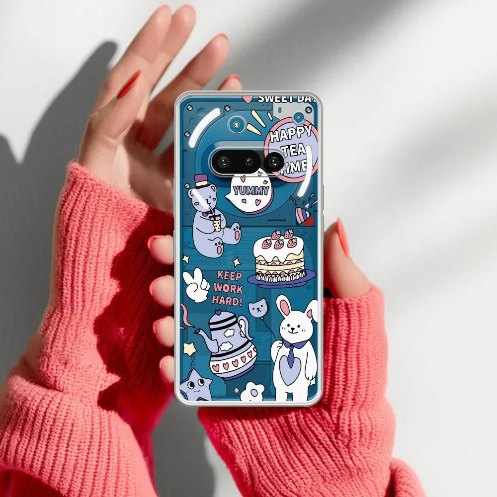 Happy Tea Time Transparent Silicon Case For Nothing - ShopOnCliQ