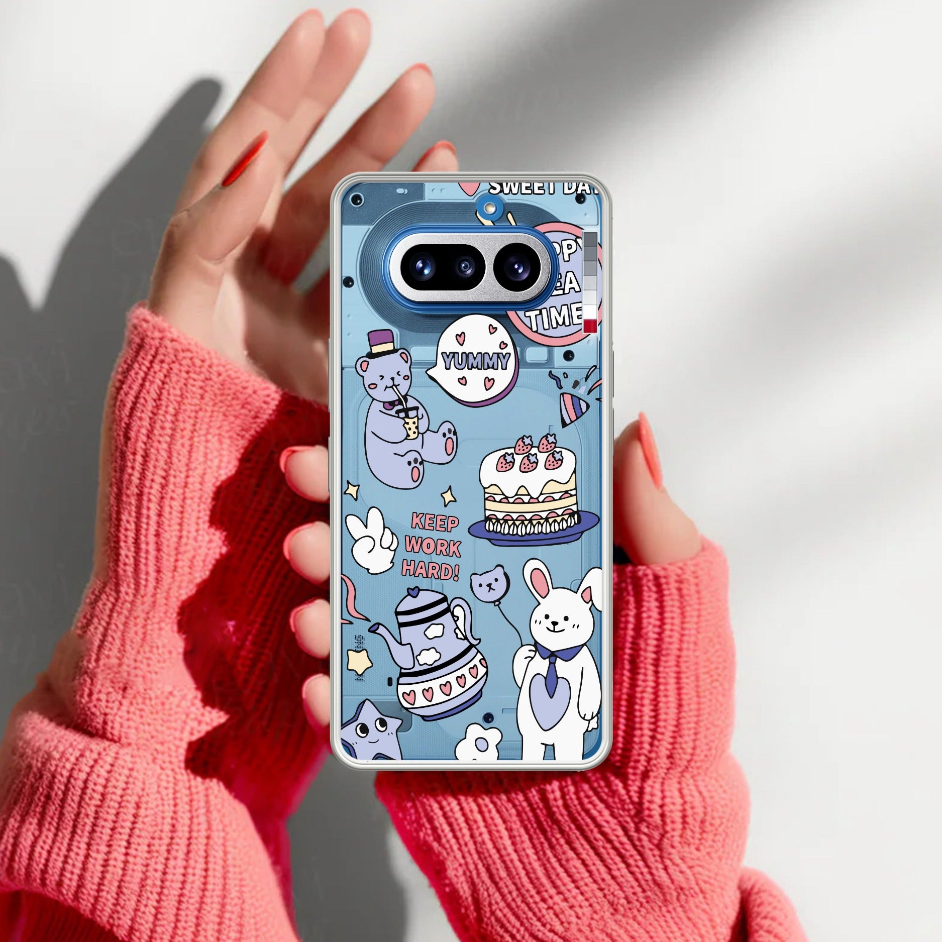 Happy Tea Time Transparent Silicon Case For Nothing Phone 4A 5G
