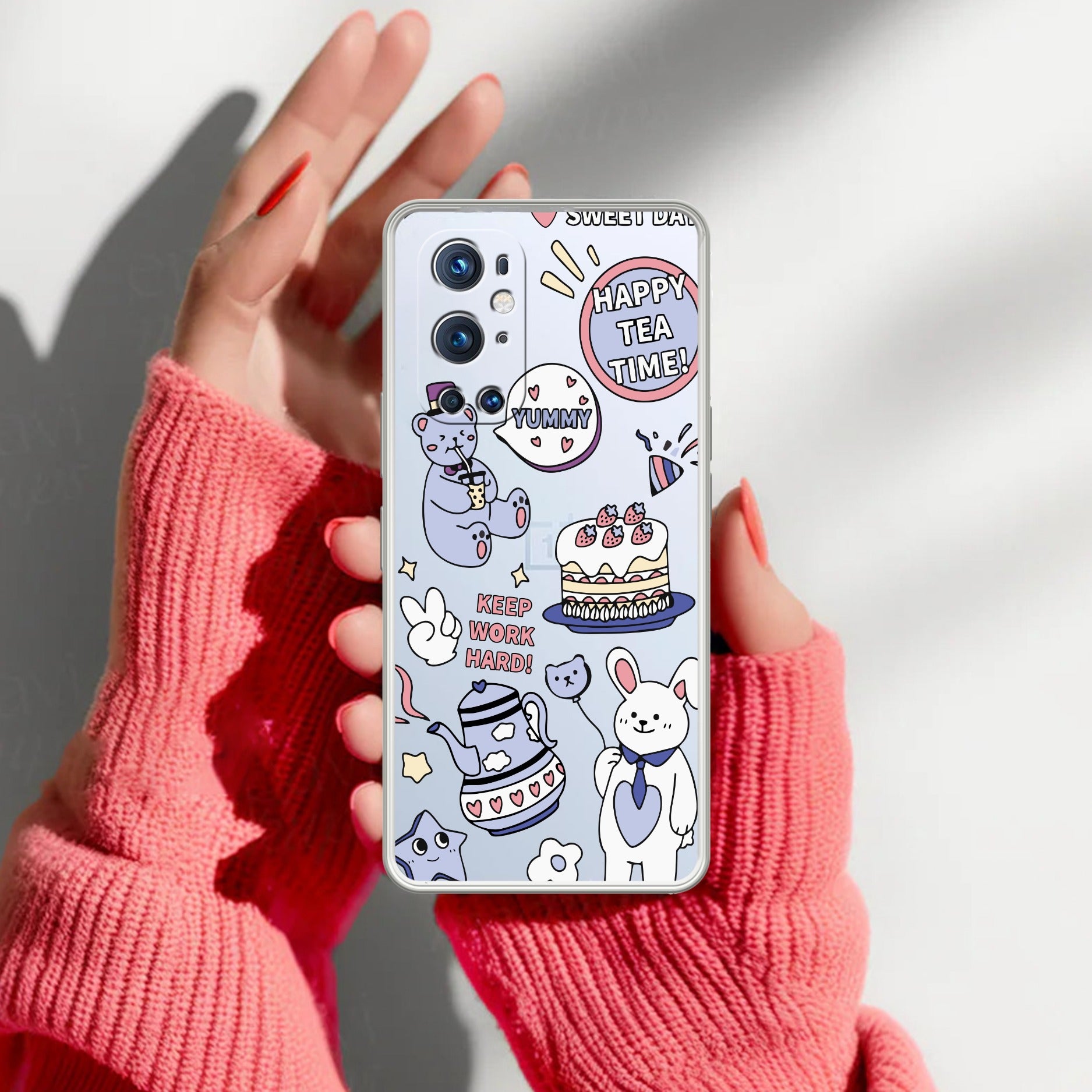 Happy Tea Time Transparent Silicon Case For OnePlus Nord 6 5G