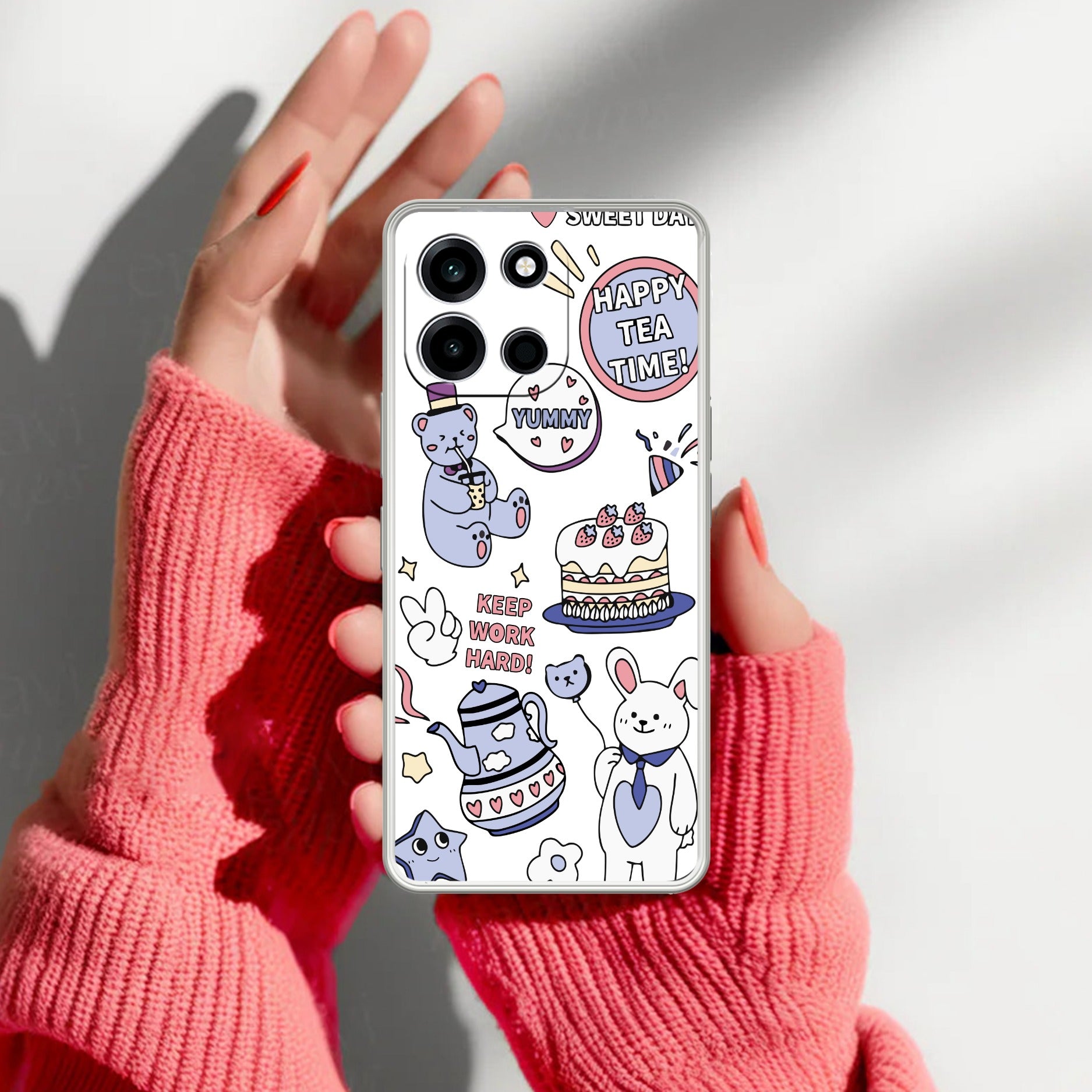Happy Tea Time Transparent Silicon Case For OnePlus Nord 6 5G
