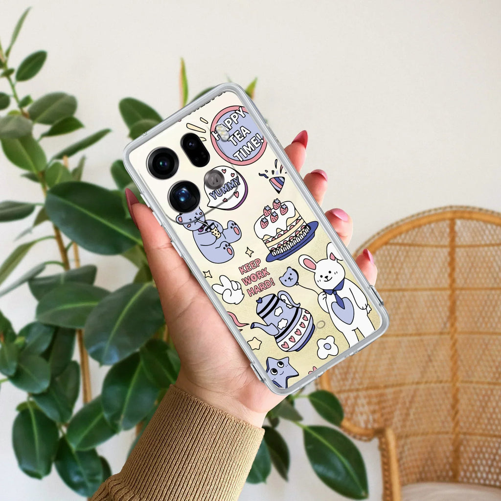 Happy Tea Time Anti Yellow Case For Oppo Find X9 Pro 5G