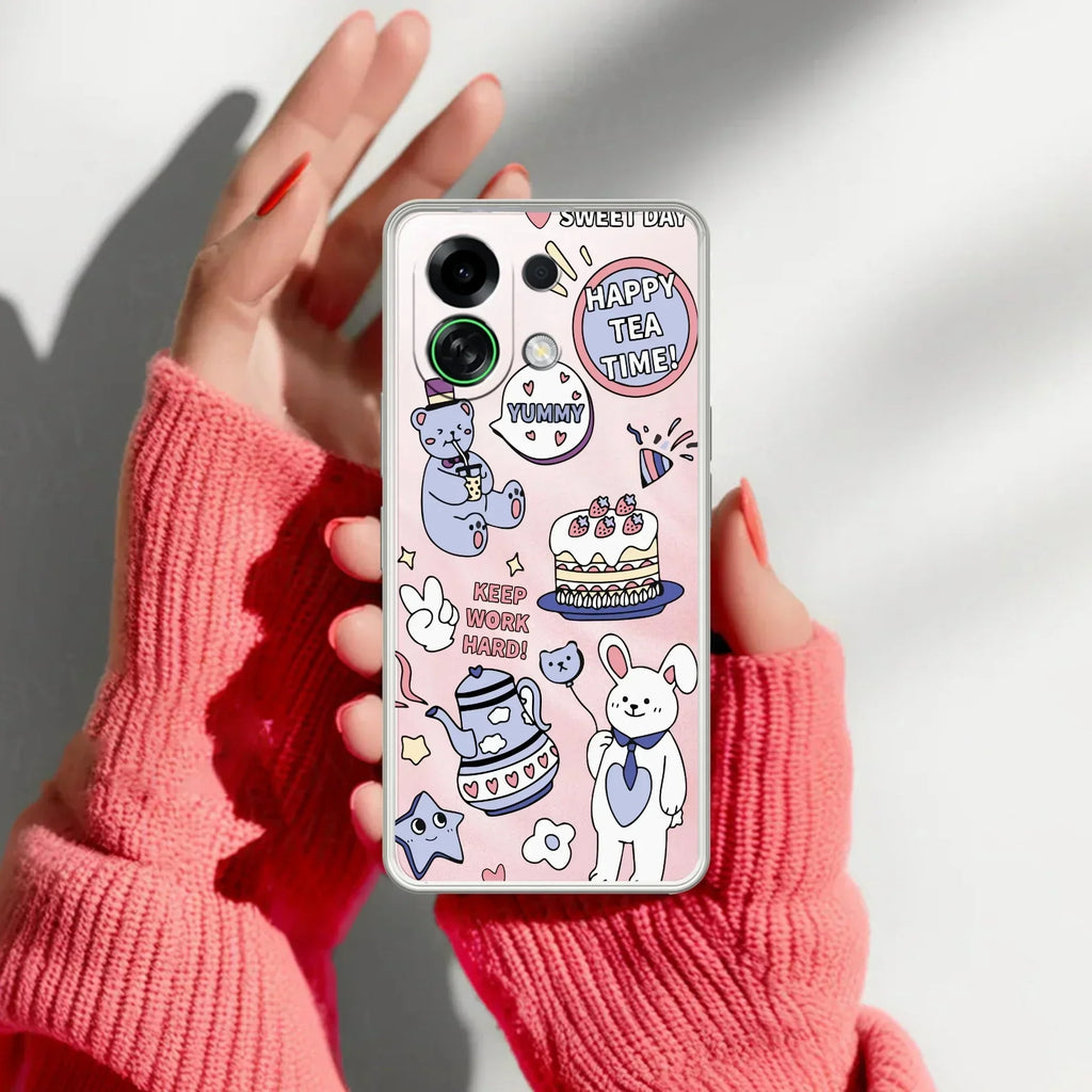 Girl With Hat Customize Transparent Silicon Case For Oppo A5X 5G