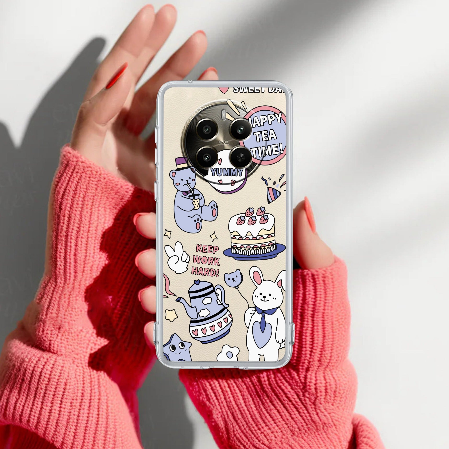 Happy Tea Time Anti Yelllow Case For Realme 12 Pro 5G