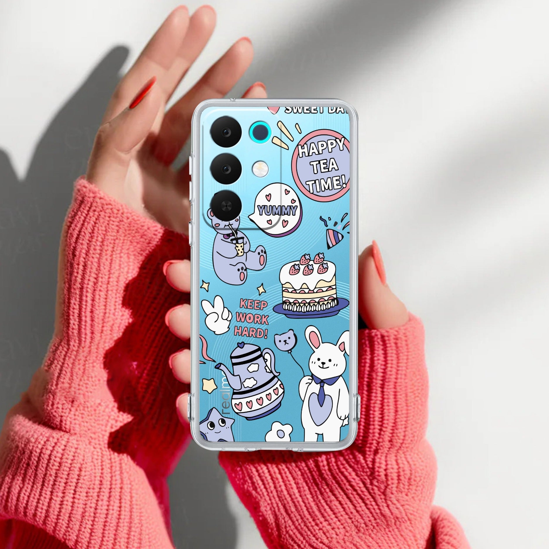 Happy Tea Time Anti Yelllow Case For Realme 15X 5G