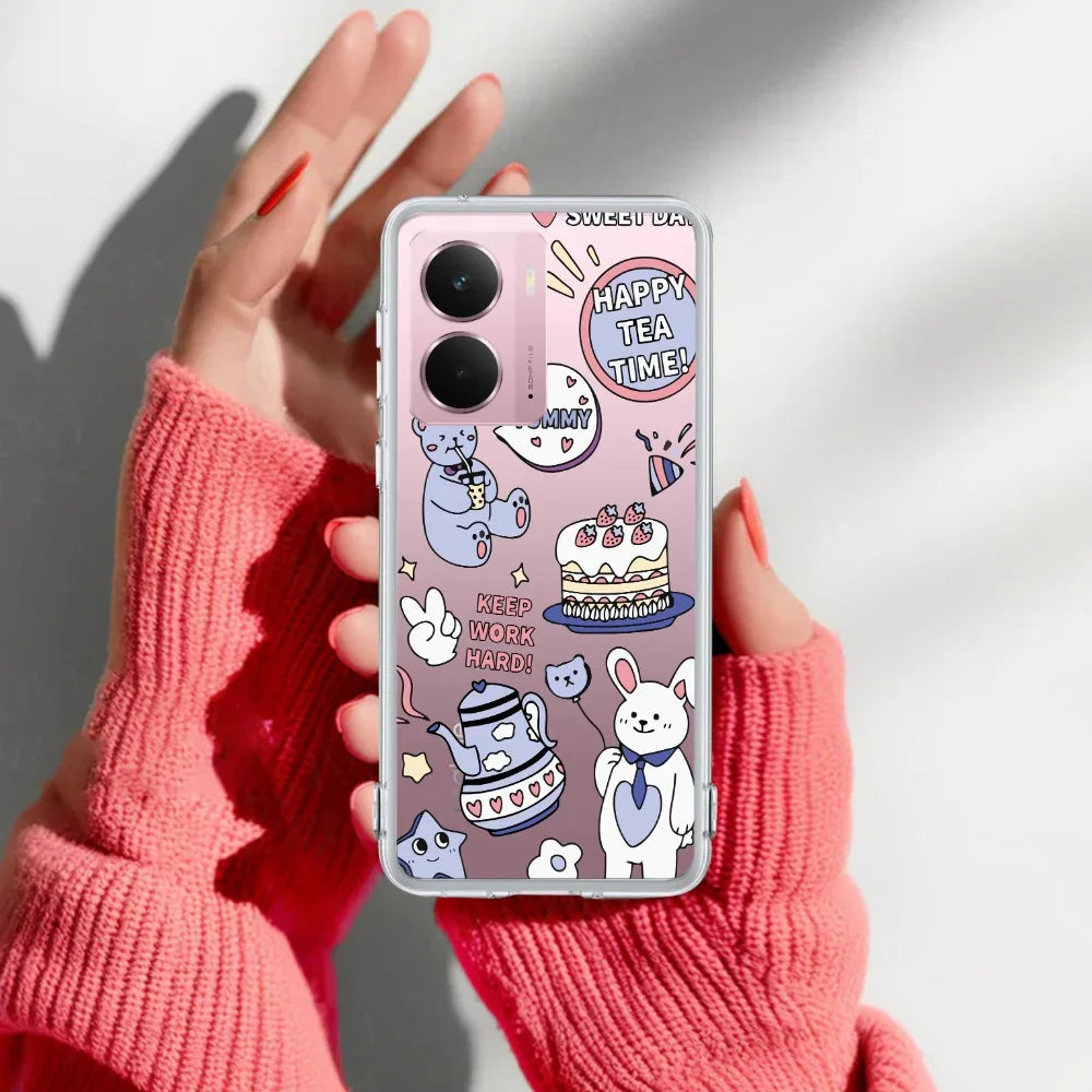 Happy Tea Time Transparent Silicon Case For Realme/Narzo - ShopOnCliQ