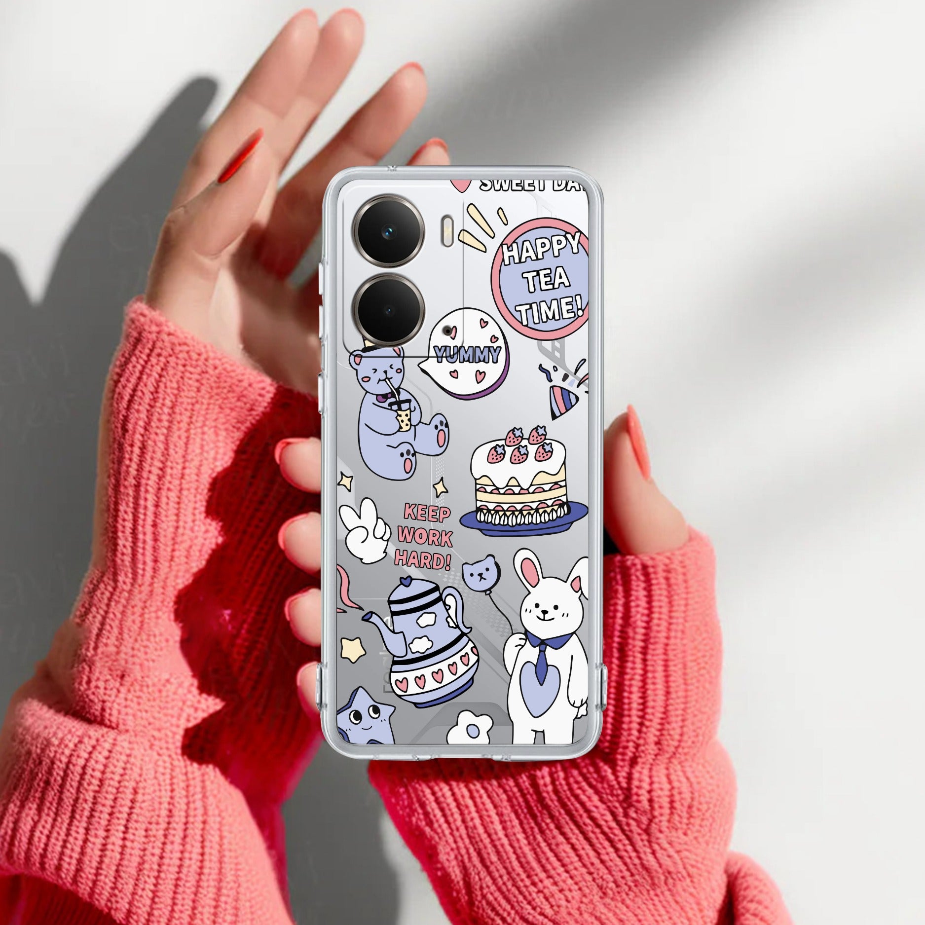 Happy Tea Time Transparent Silicon Case For Realme P3 5G