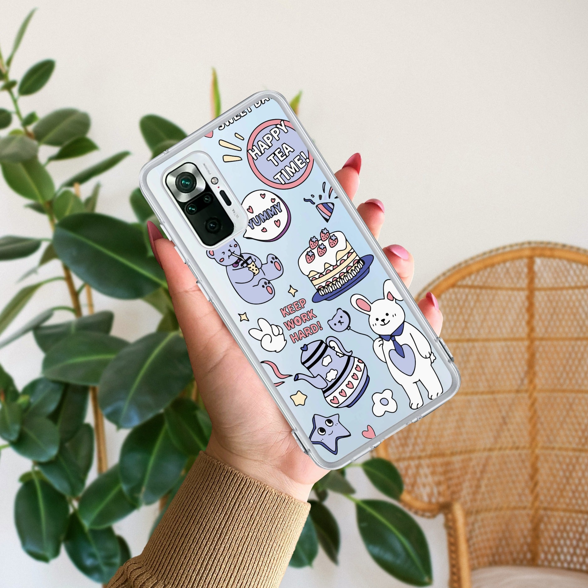 Happy Tea Time Transparent Silicon Case For Redmi/Xiaomi