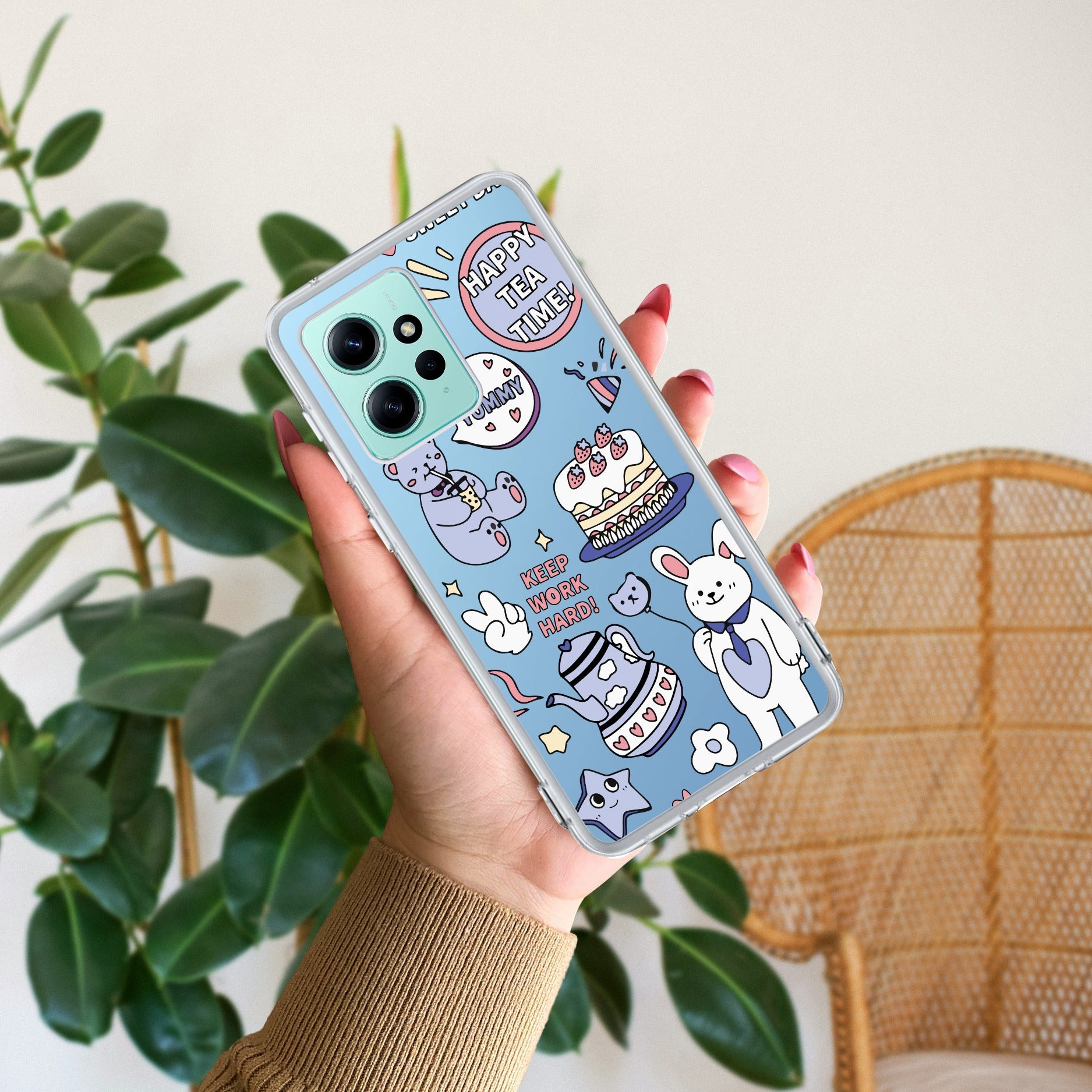 Happy Tea Time Transparent Silicon Case For Redmi/Xiaomi