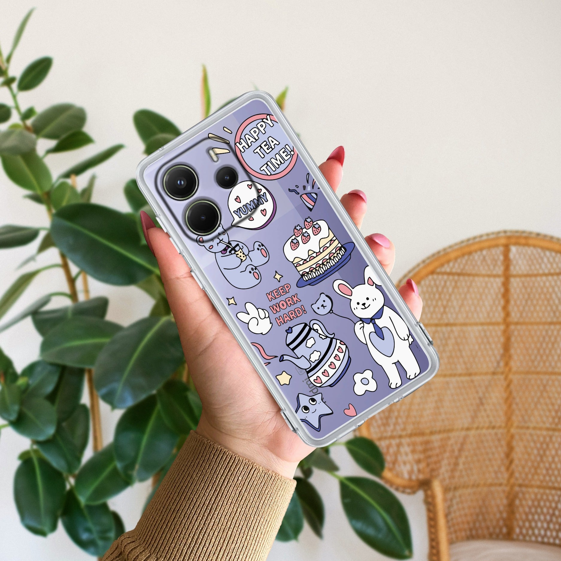 Happy Tea Time Transparent Silicon Case For Redmi/Xiaomi